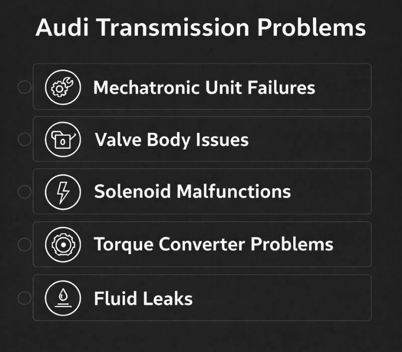 common audi transmission problems