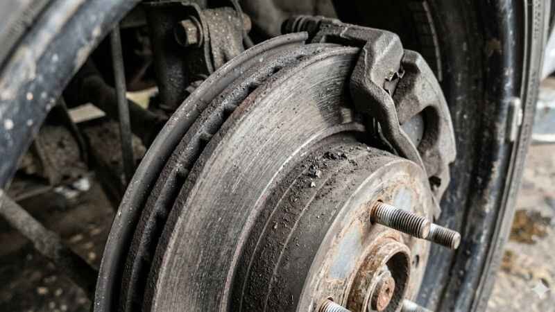 Brake dust buildup on car rotor causing squeaking